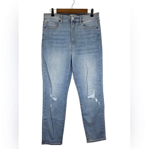 NWT Sneak Peek Women's High Rise Skinny Fit Jeans Distressed Knee Rips Jeans 31 - Picture 1 of 16